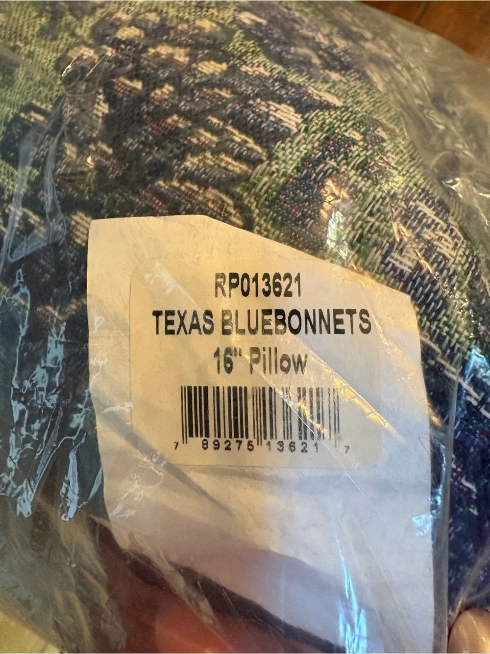 Tapestry Farmhouse Scenic Throw Pillow - Texas Bluebonnets 16x16